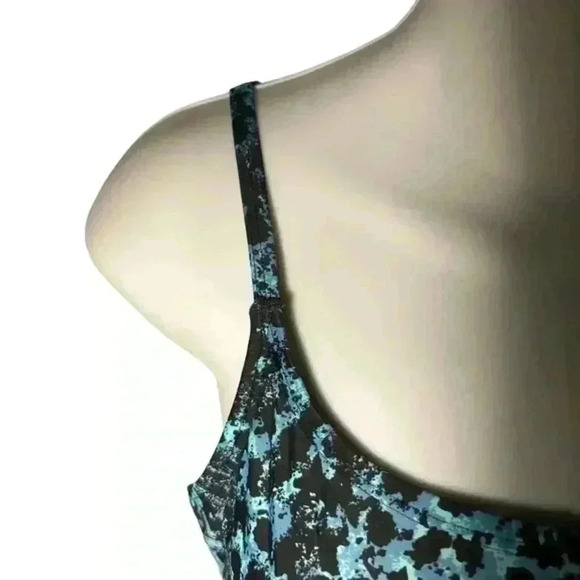 NWOT Speedo One-piece  Abstract Blue Black‎ Printed Swimsuit Size 10 - Picture 3 of 5